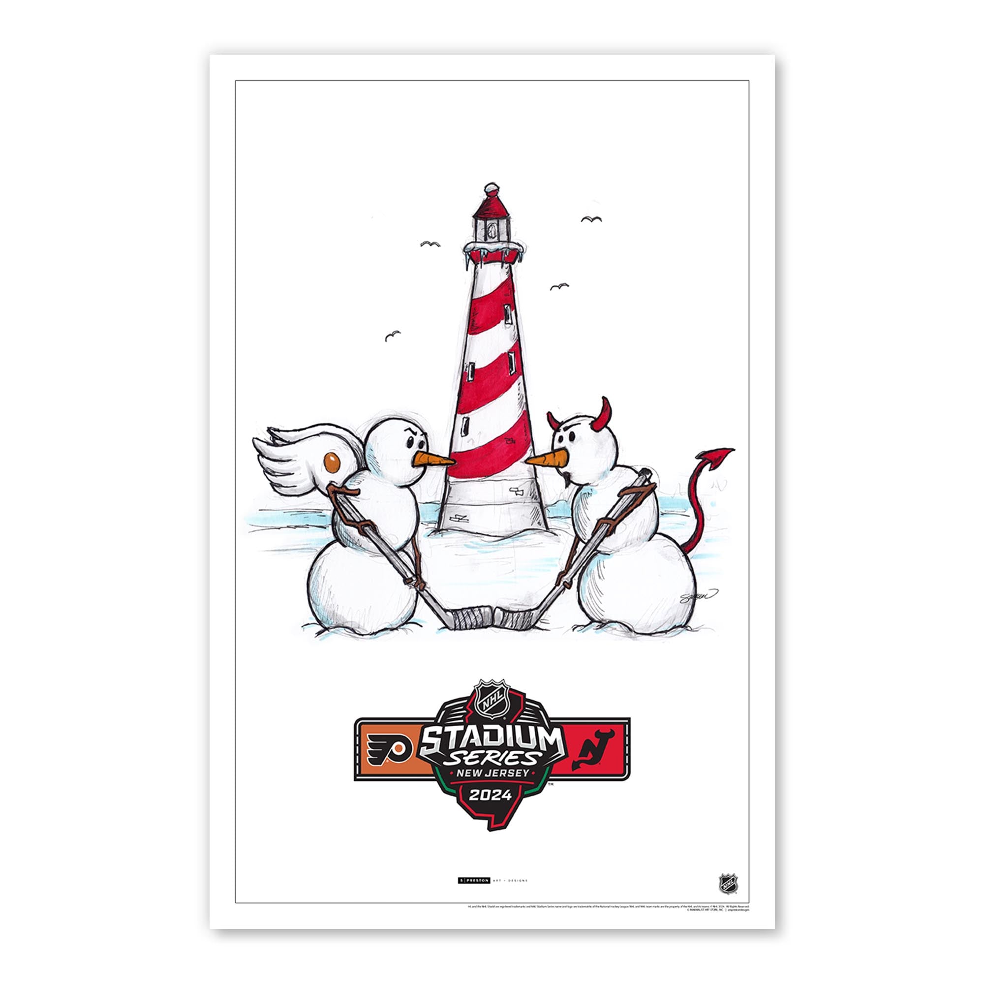 2024 NHL Stadium Series Sketch Limited Edition Print - Flyers vs Devils