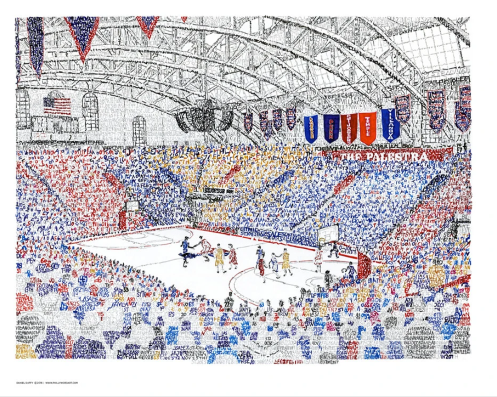 Palestra 60 Years of Big 5 Basketball Print by Philly Word Art