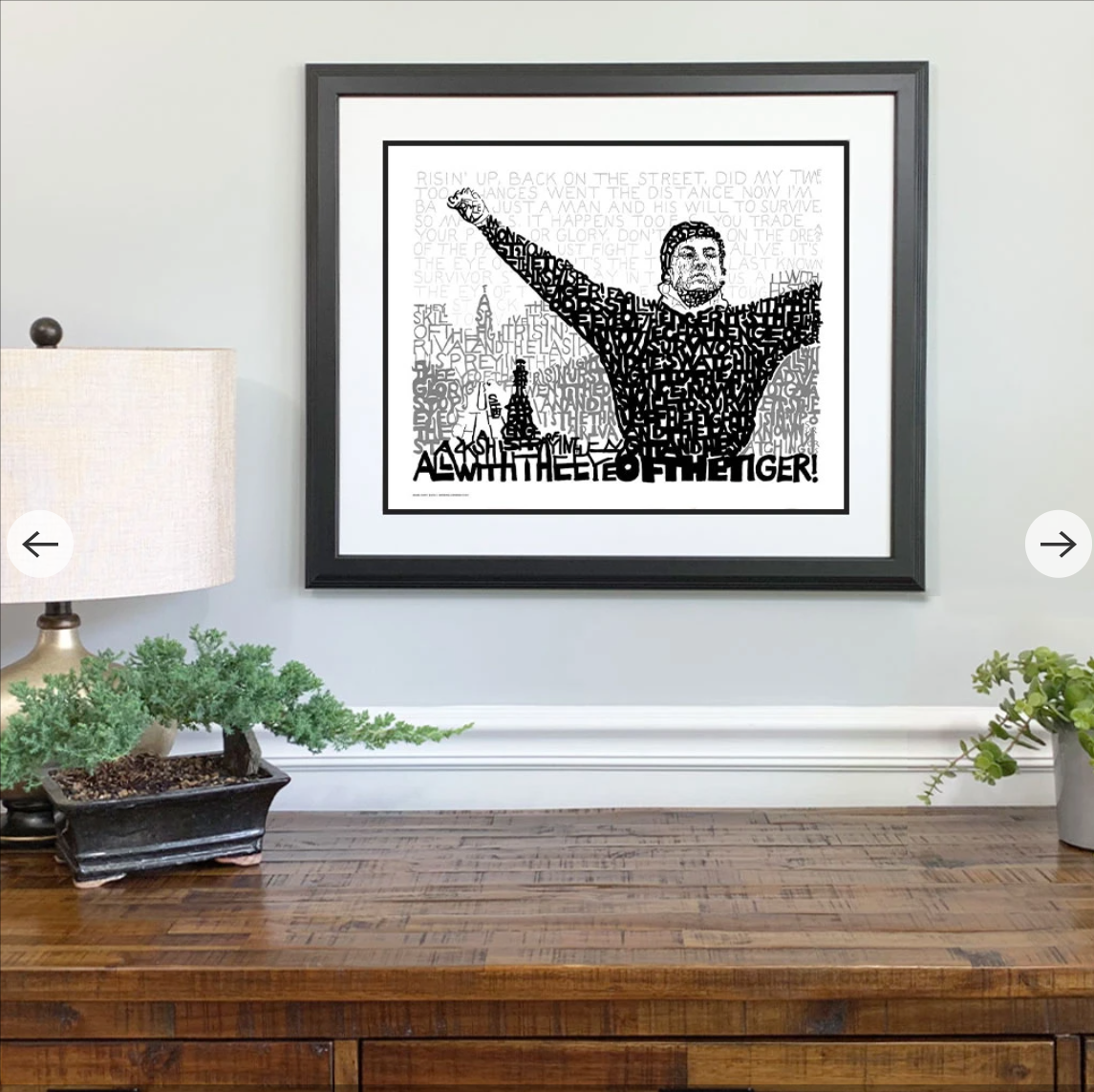 Rocky "Eye of the Tiger" Print by Philly Word Art