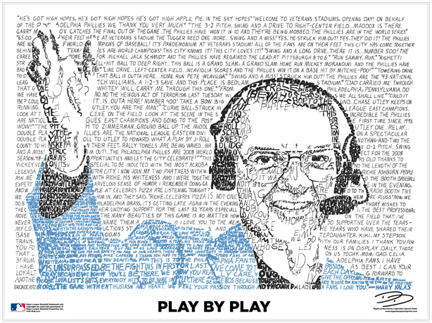 Harry Kalas Greatest Calls & Hall of Fame Speech Print by Philly Word Art