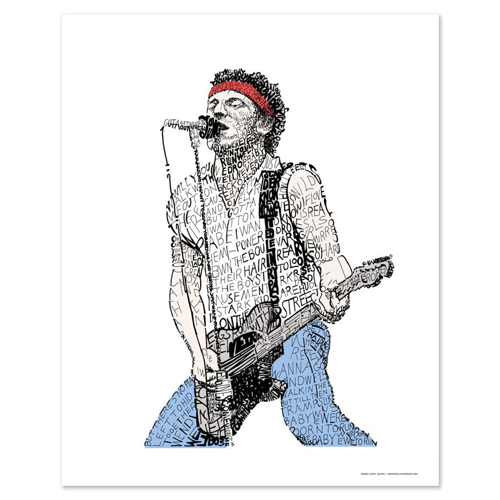Bruce Springsteen "Born to Run" Print by Philly Word Art