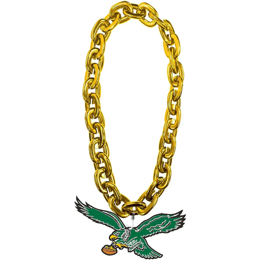 Philadelphia Eagles Throwback Eagle Logo Gold Fan Chain