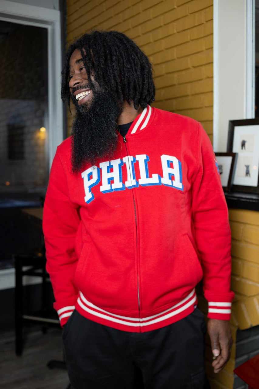 Philadelphia 76ers Racer Red Wax Pack Pro Track Jacket - Shibe