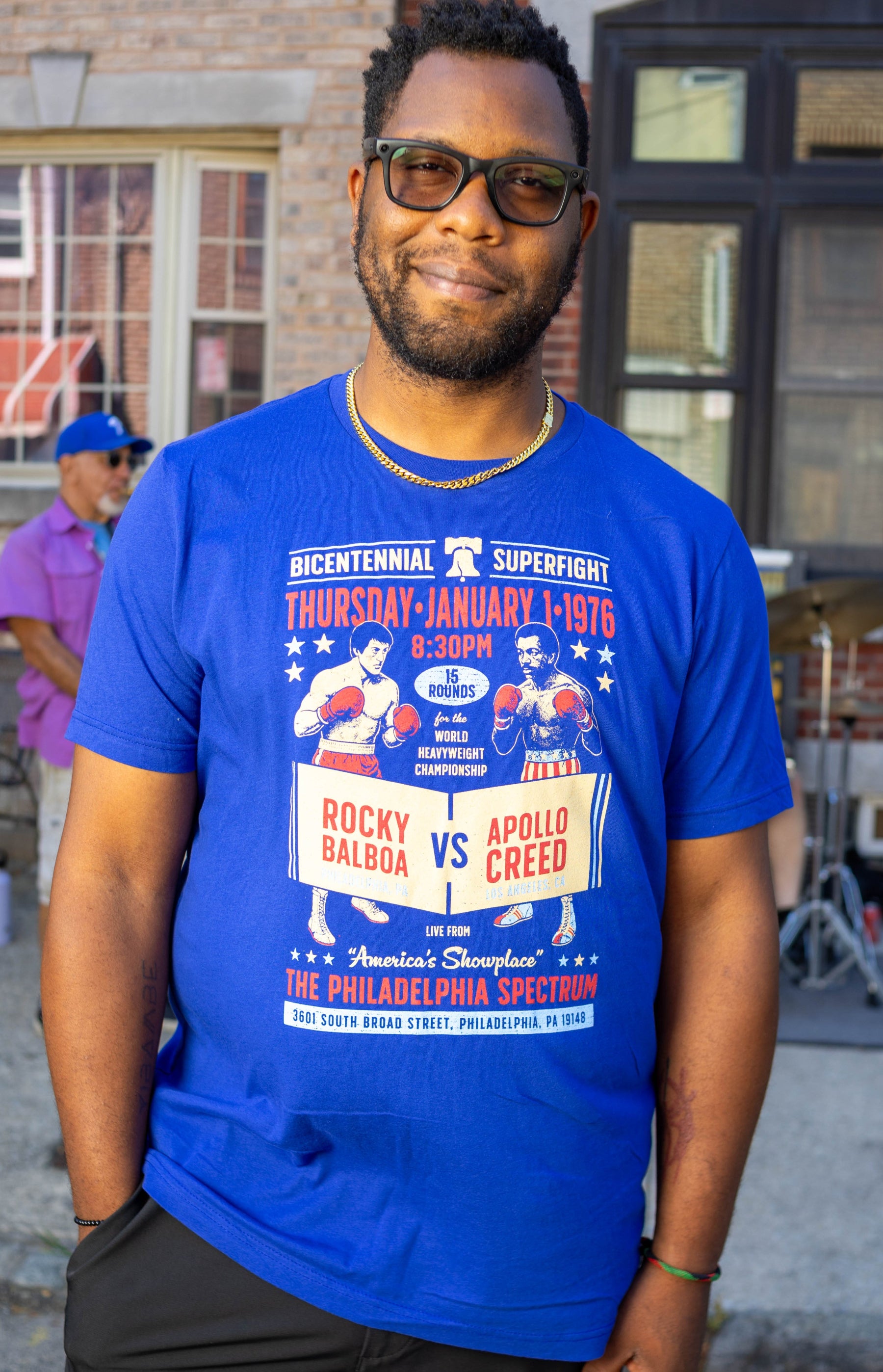 Rocky-Creed Fight Poster blue shirt