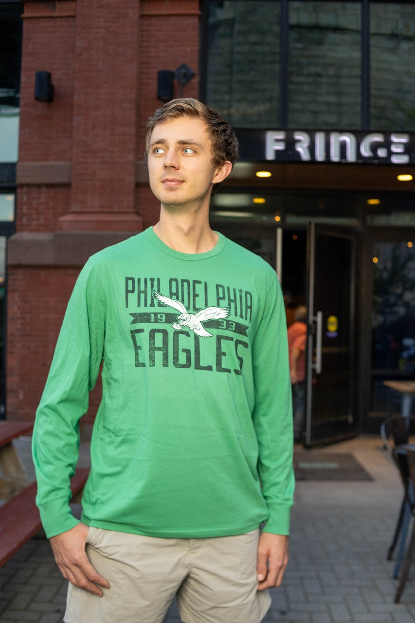 Philadelphia Eagles Historic Orchard Green Wide Out Franklin Long Sleeve tee