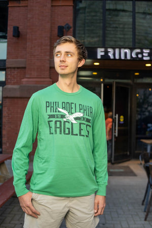 Philadelphia Eagles Historic Orchard Green Wide Out Franklin Long Sleeve tee