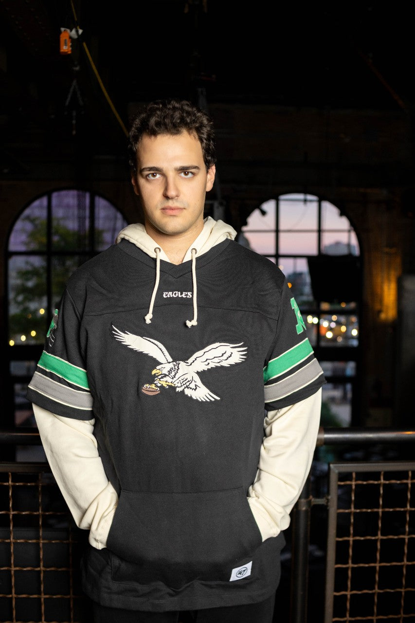 Philadelphia Eagles Historic Split Zone Duo Cornerback Lacer Hoodie