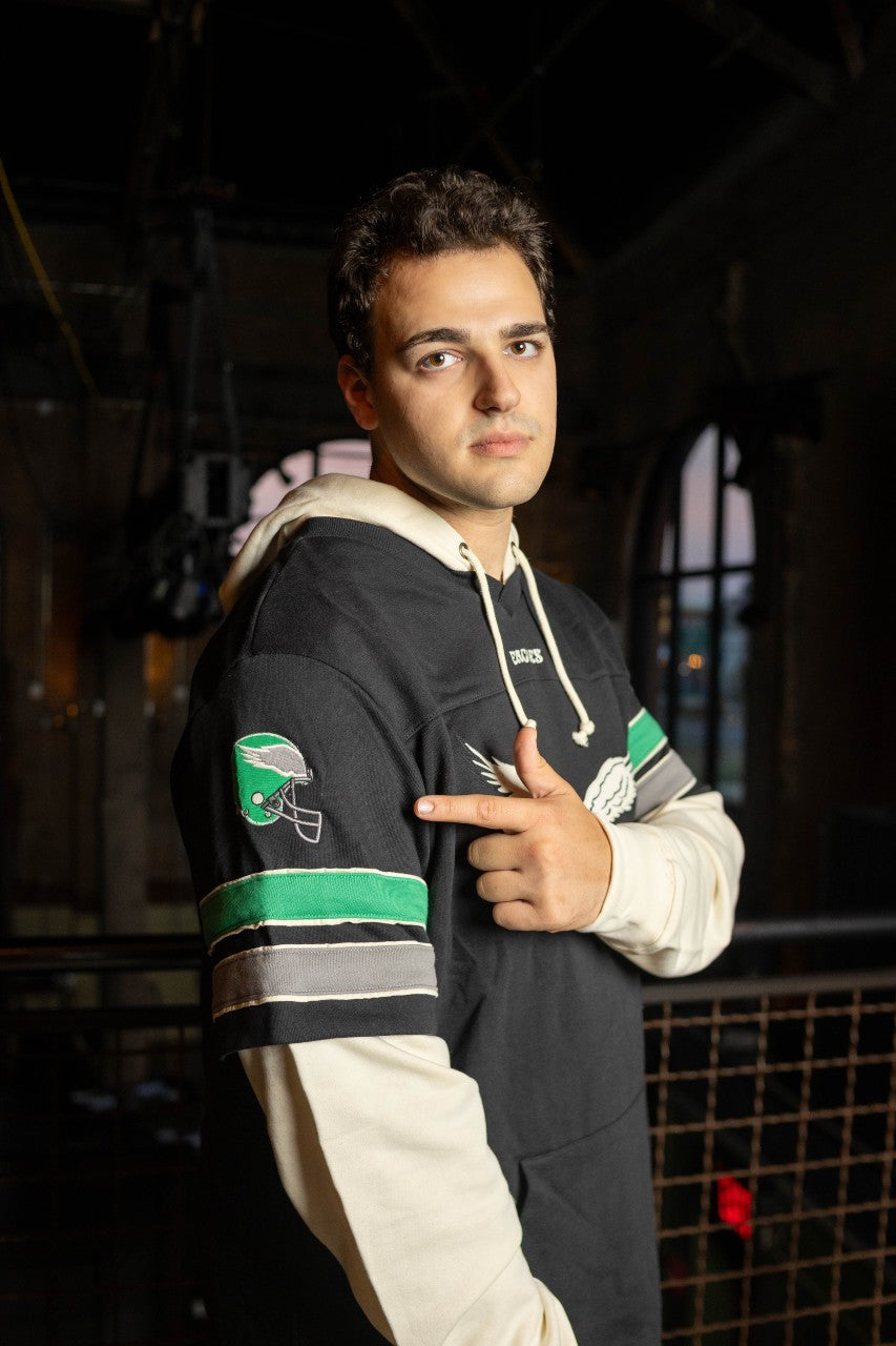 Philadelphia Eagles Historic Split Zone Duo Cornerback Lacer Hoodie