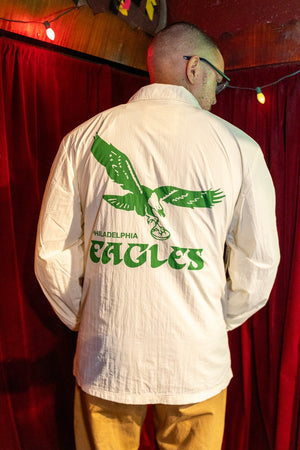 Philadelphia Eagles Men's Retro Roots Coaches Jacket -- Cream