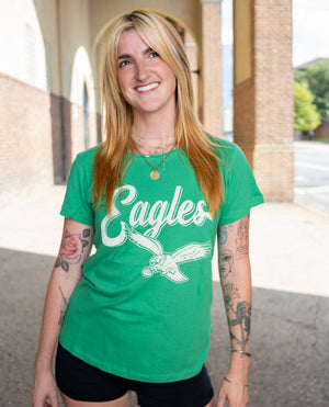Philadelphia Eagles Orchard Green Alt Diag Script Women's Frankie