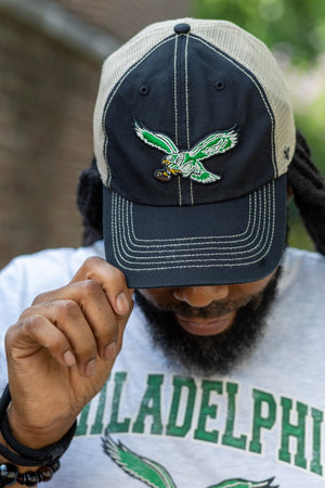 Philadelphia Eagles Historic Black Trawler Clean Up hat
