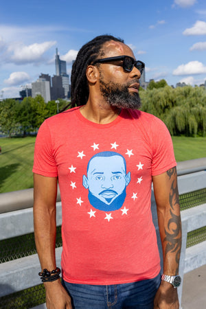 King James Face red t-shirt