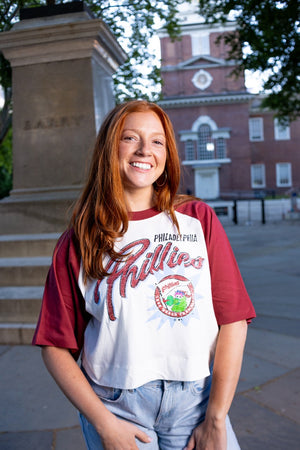 Philadelphia Phillies Women's Phanatic Raglan Crop tee