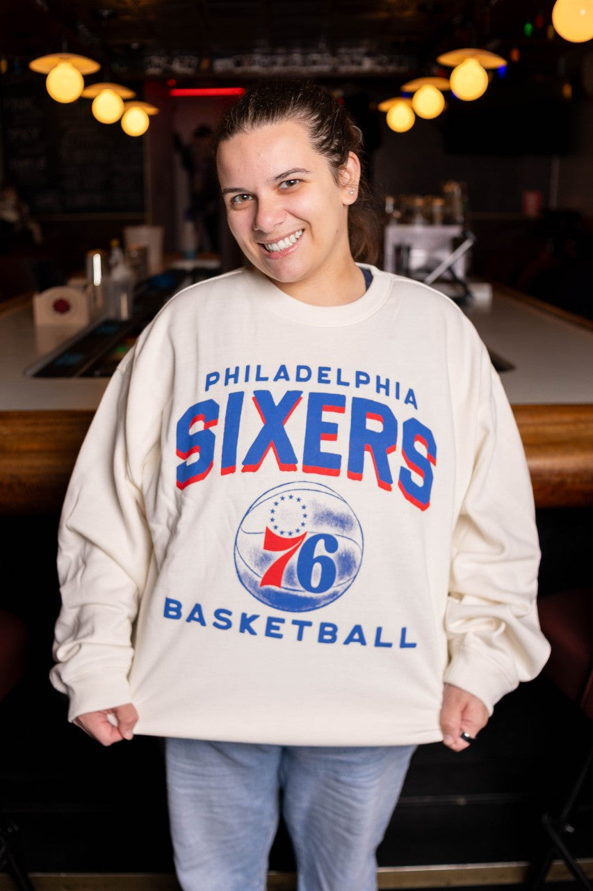 Philadelphia 76ers Sandstone Arch Cloud Oversized Crew women's