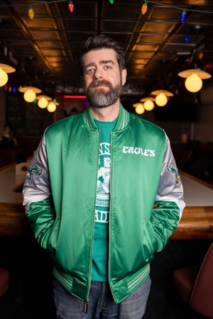 Philadelphia Eagles Heavyweight Kelly Green Satin Jacket