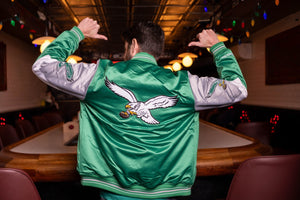Philadelphia Eagles Heavyweight Kelly Green Satin Jacket