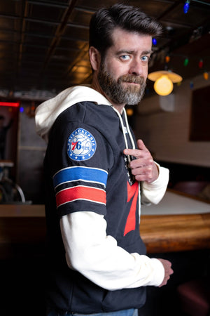 Philadelphia 76ers Flint Black Split Zone Cornerback Duo Hoodie
