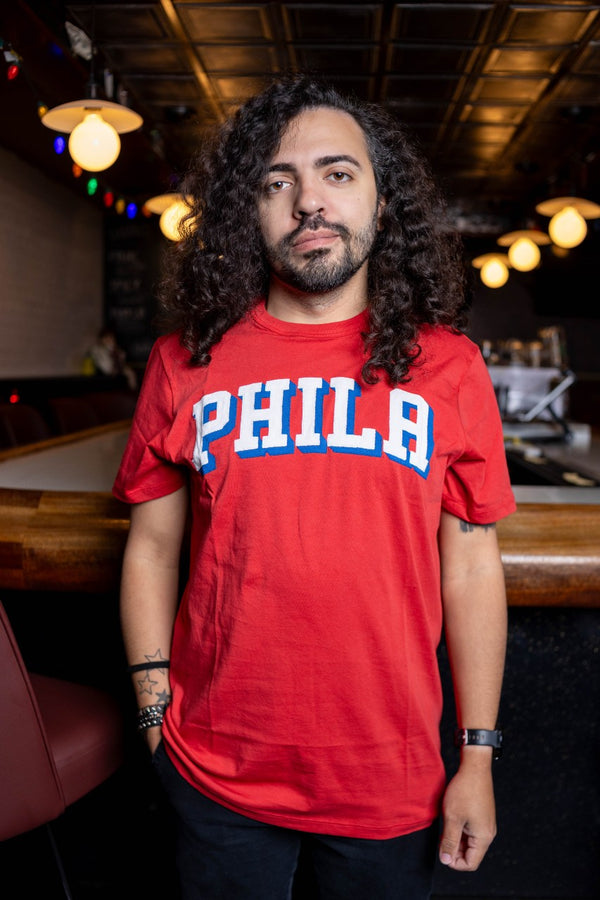 Philadelphia 76ers Racer Red Franklin Fieldhouse Tee - Shibe