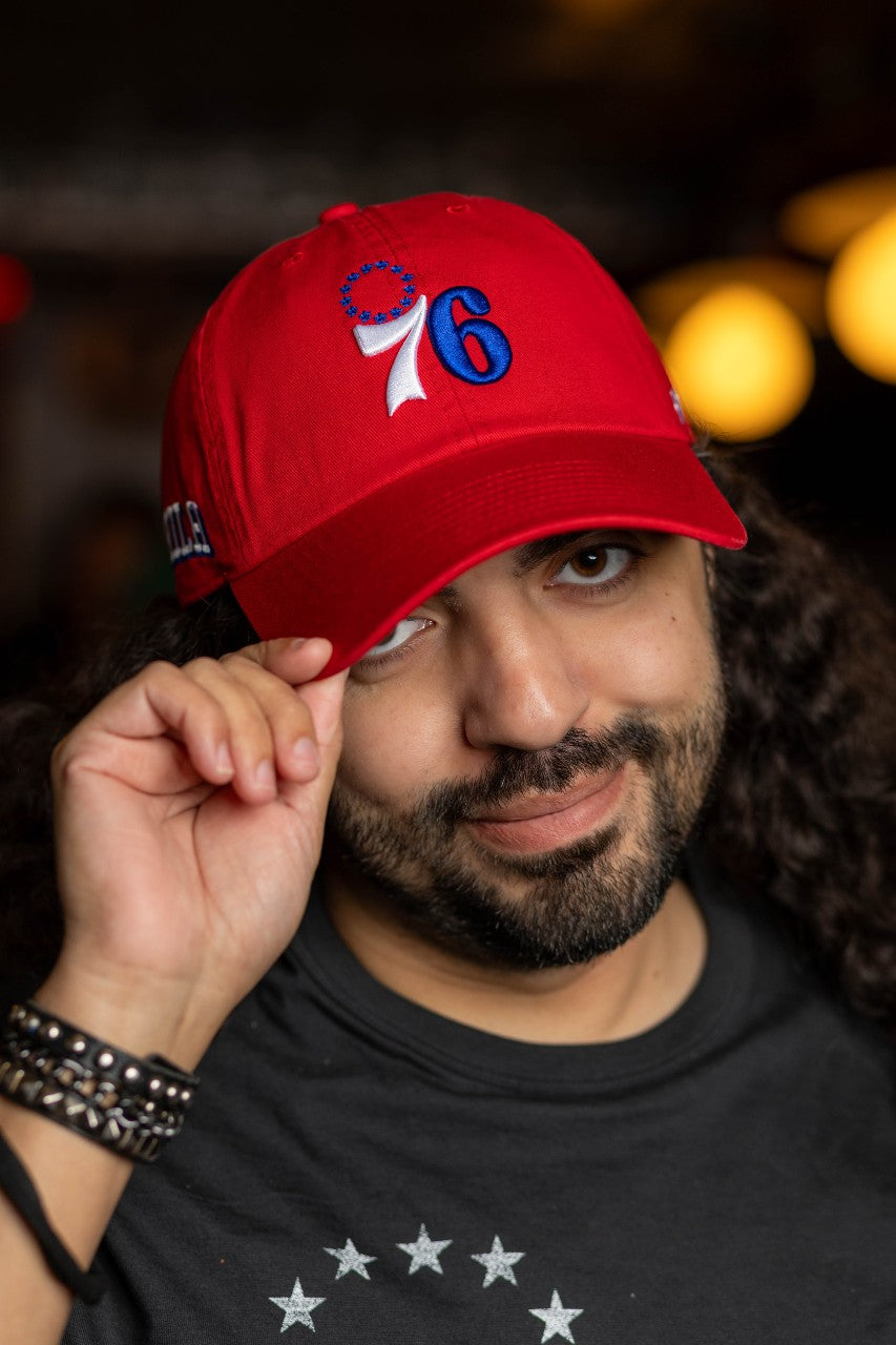 Philadelphia 76ers Red Clean Up with side embroidery