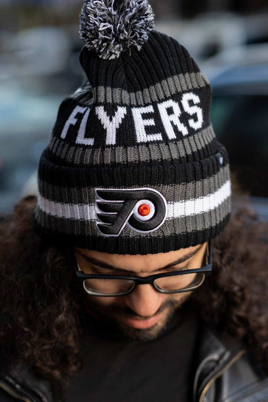 Philadelphia Flyers Black Bering Cuff Knit - Shibe Vintage  display picture 1