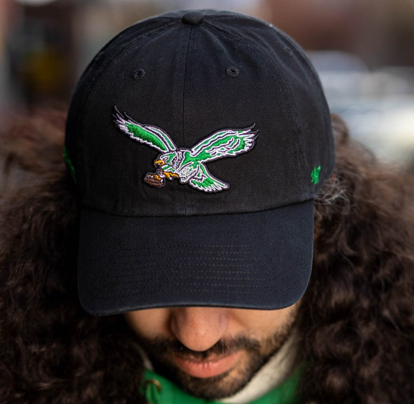 Philadelphia Eagles Historic Black Clean Up Hat with Side Hit