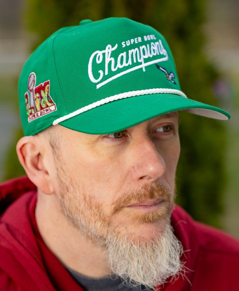 Philadelphia Eagles Super Bowl Champs Rope Hitch Hat w/ SB LIX logo