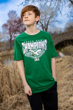 【希少】SD Heavyweight Football Logo T Philadelphia Eagles Super Bowl LIX Champions Diamond Youth