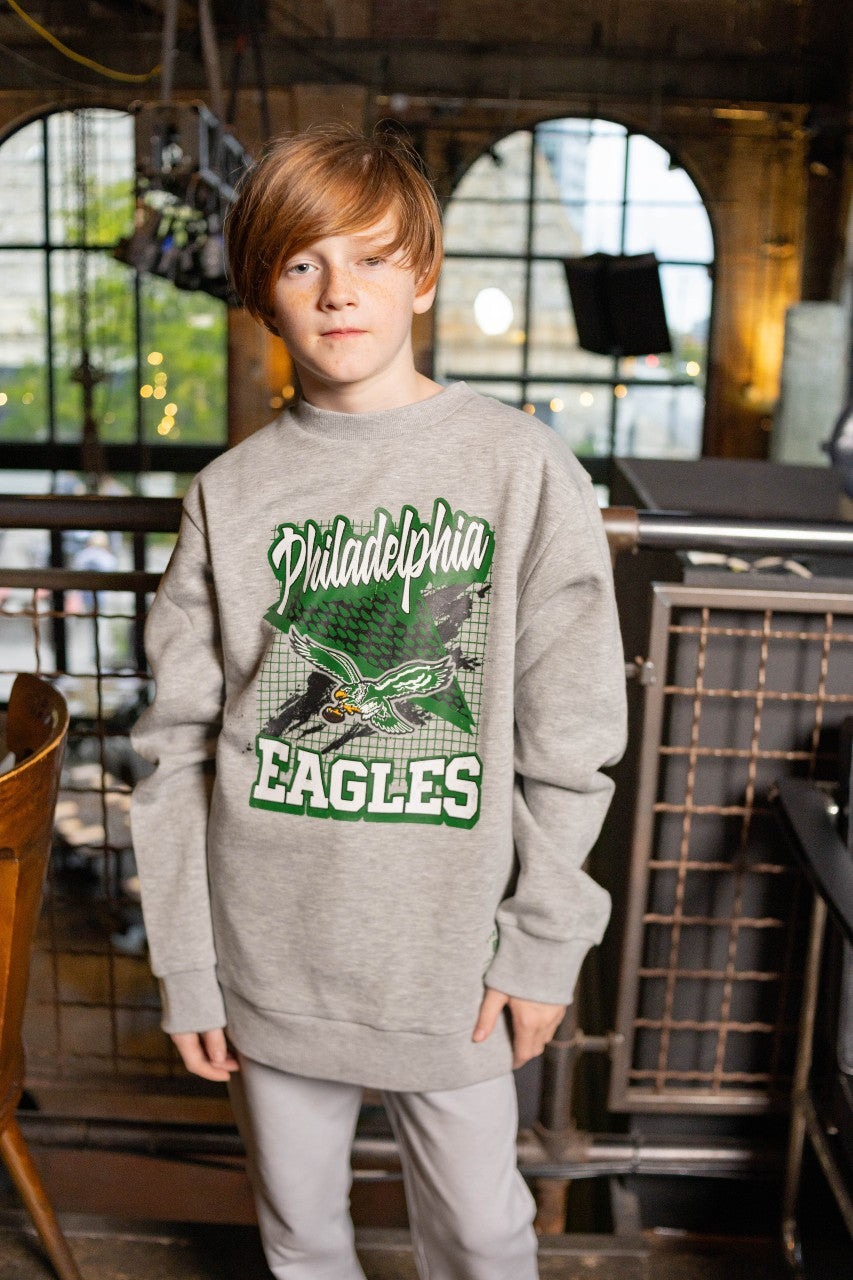 Philadelphia Eagles Youth Retro Wizard Fleece Crew