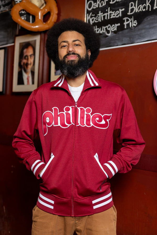 Philadelphia Phillies Full Zip Maroon Track Jacket - Shibe Vintage