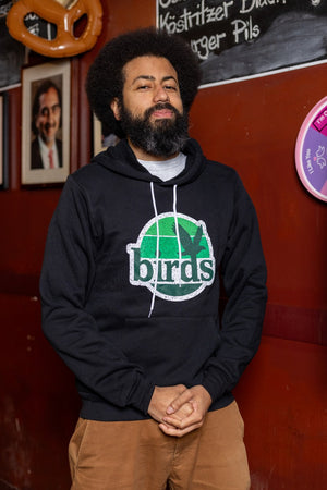 Birds Kelly Green Sunset Hooded Sweatshirt