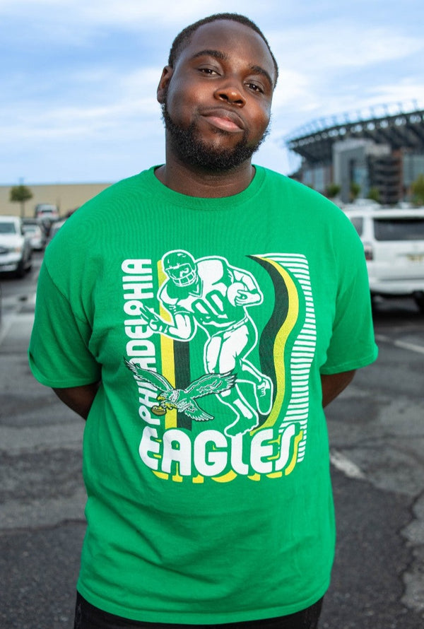 Philadelphia Eagles Throwback V-Logo Kelly Green T-Shirt