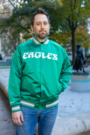 Philadelphia Eagles Lightweight Kelly Green Satin Jacket