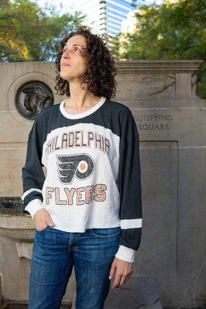 Philadelphia Flyers Sandstone Double Header Curve Toni Women's Long Sleeve