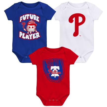 Philadelphia Phillies Red, White and Blue 3-pack of Onesies