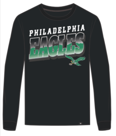 Philadelphia Eagles Legacy Black Polished Franklin Long Sleeve tee