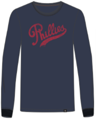 Philadelphia Phillies Cooperstown Atlas Blue Franklin Long Sleeve tee