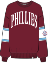 Philadelphia Phillies Cardinal Steadfast Sleeve Paneled Crew - womens