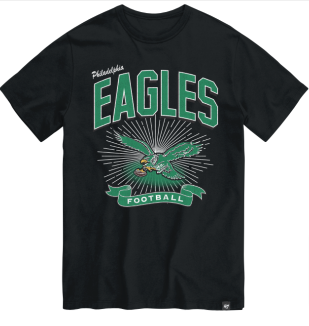 Philadelphia Eagles Historic Flint Black Prime Play Franklin tee
