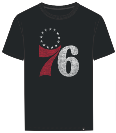 Philadelphia 76ers Flint Black Distressed Premier Franklin men's tee