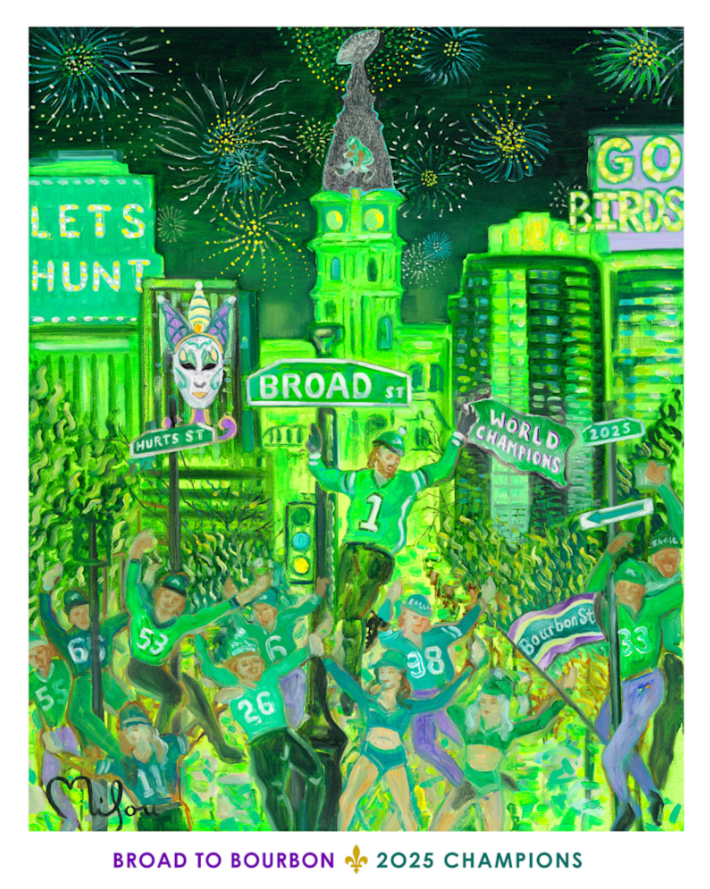 Philly Fans Celebrate Limited Edition Print by Perry Milou