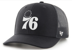 Philadelphia 76ers Black Trucker