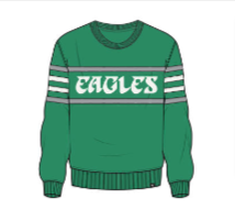 Philadelphia Eagles Historic Orchard Green Double Header Crew Sweatshirt