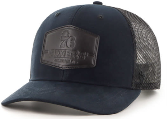 Philadelphia 76ers Vintage Black Hide Trucker Hat