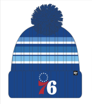 Philadelphia 76ers Royal Radiant Stripe Women's Knit Hat with Pom