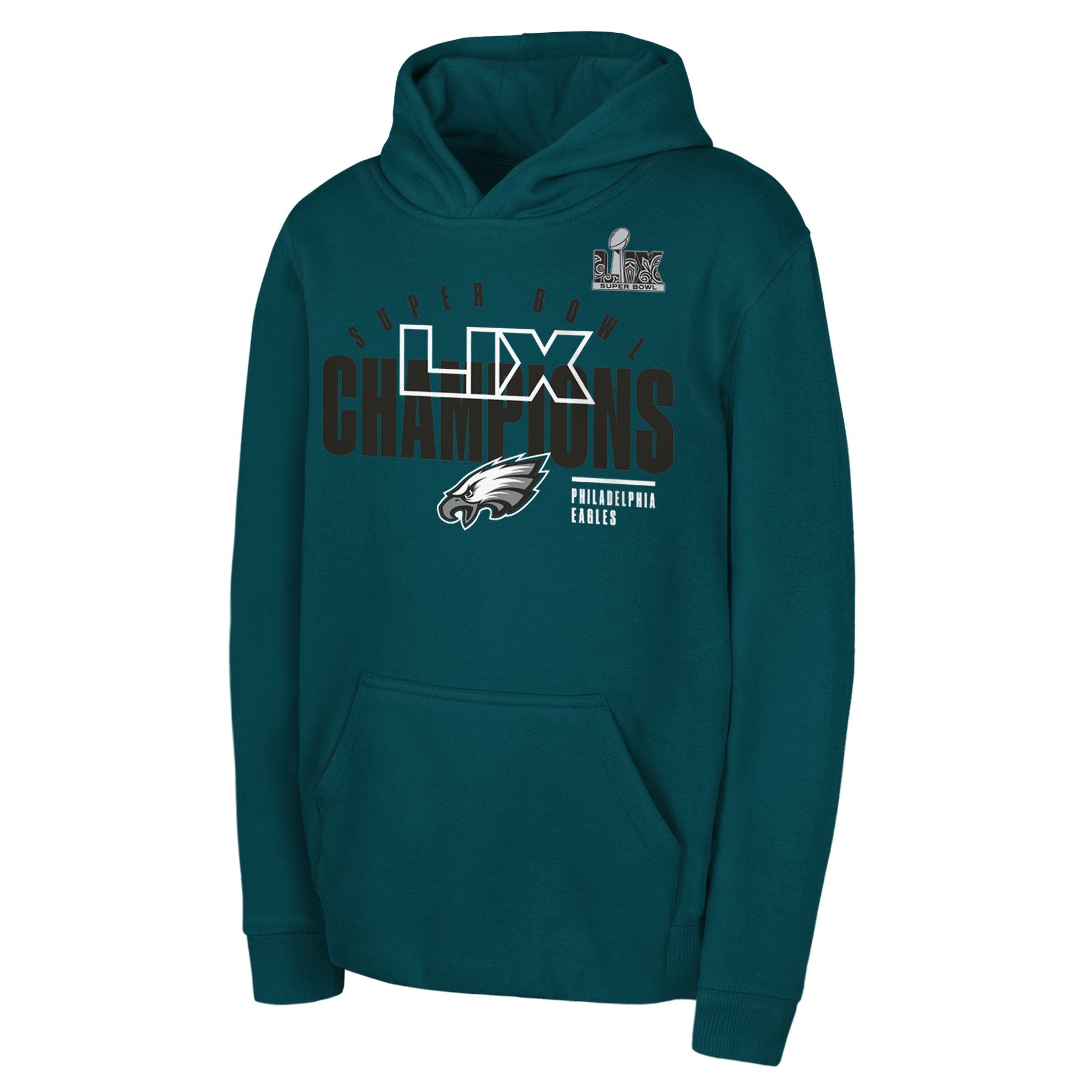 Philadelphia Eagles Youth Super Bowl LIX Champion Iconic Victory Hooded sweatshirt