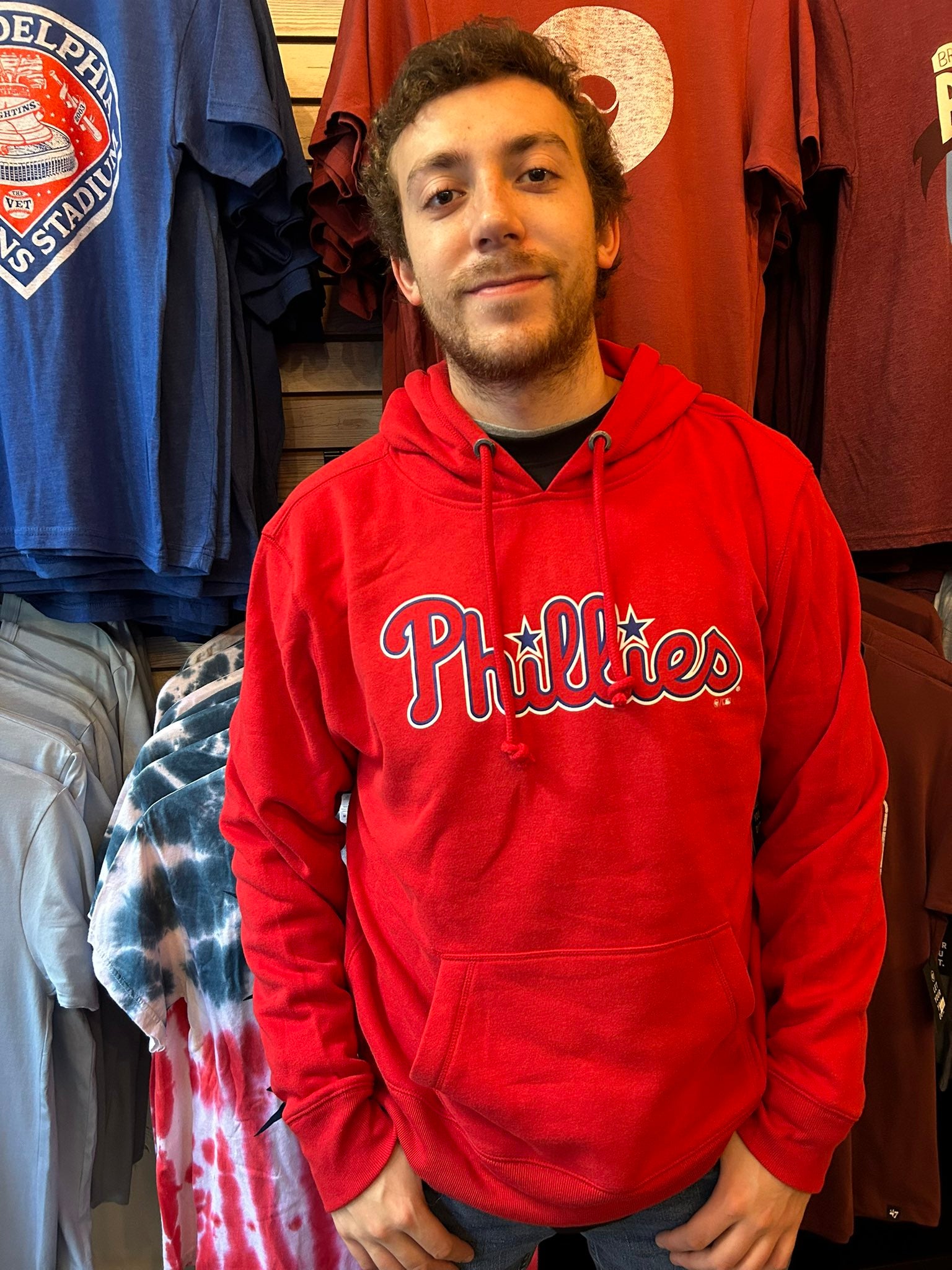 Philadelphia Phillies Red Wordmark Headline hooded sweatshirt