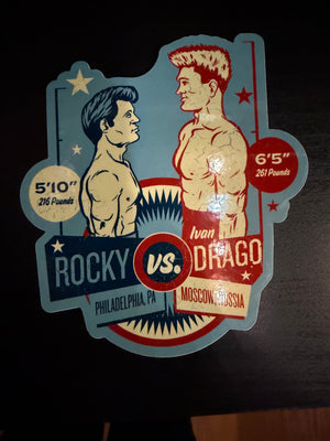 Rocky vs. Drago "Tale of the Tape" sticker
