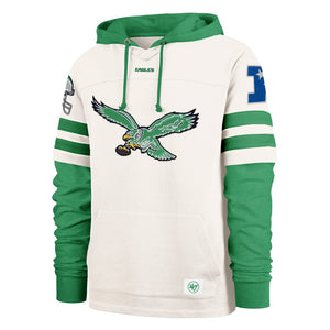 Philadelphia Eagles Historic Cream Split Zone II Lacer Hoodie
