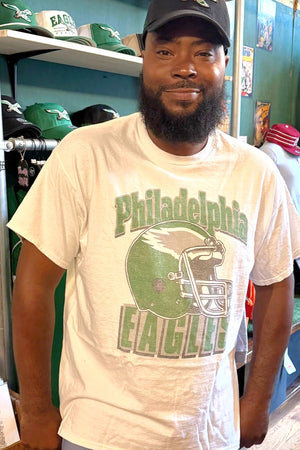 Philadelphia Eagles Throwback Helmet White T-shirt