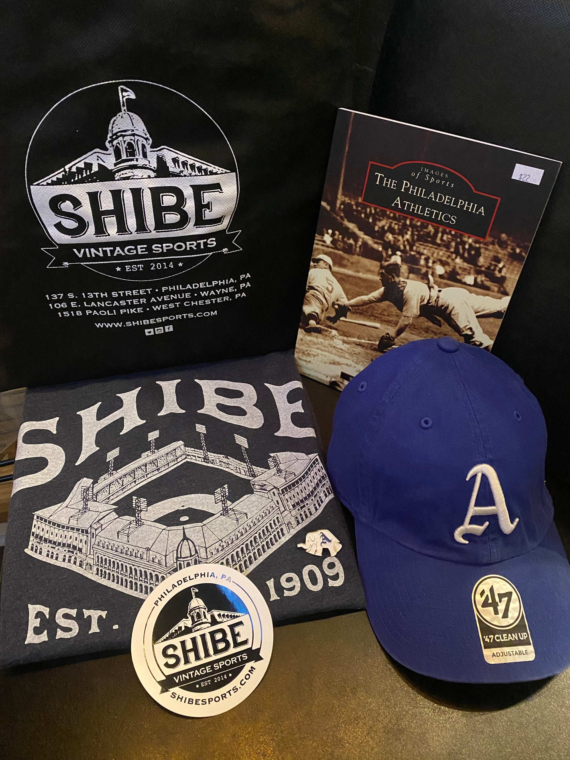 Vintage Philadelphia Athletics (Shirt + Hat + Book) Bundle